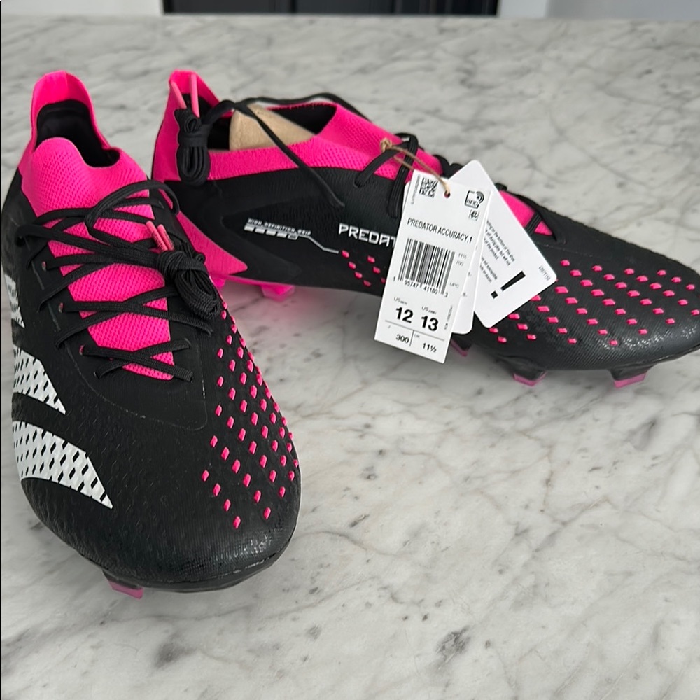Adidas Predator Edge Cleats - Black and Pink